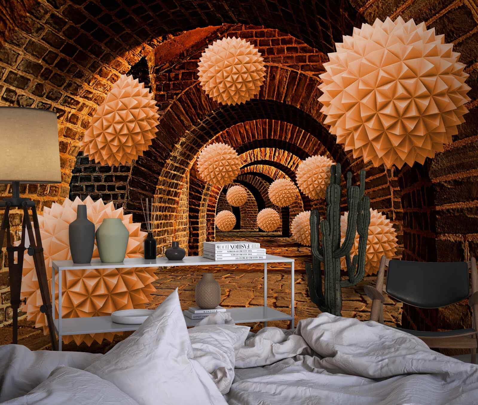 Fototapet bile de bronz ascuțite și arcuri de piatră