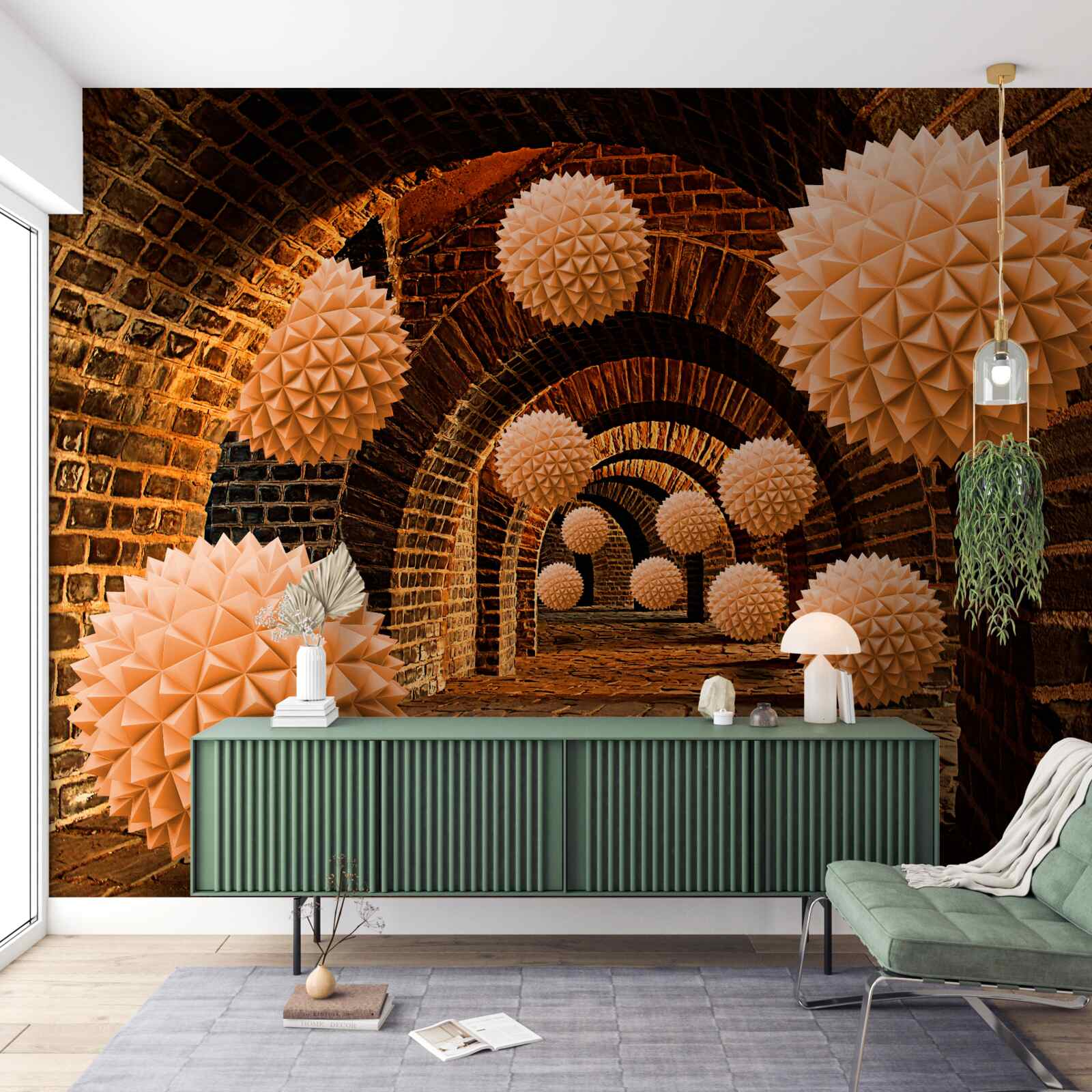 Fototapet bile de bronz ascuțite și arcuri de piatră