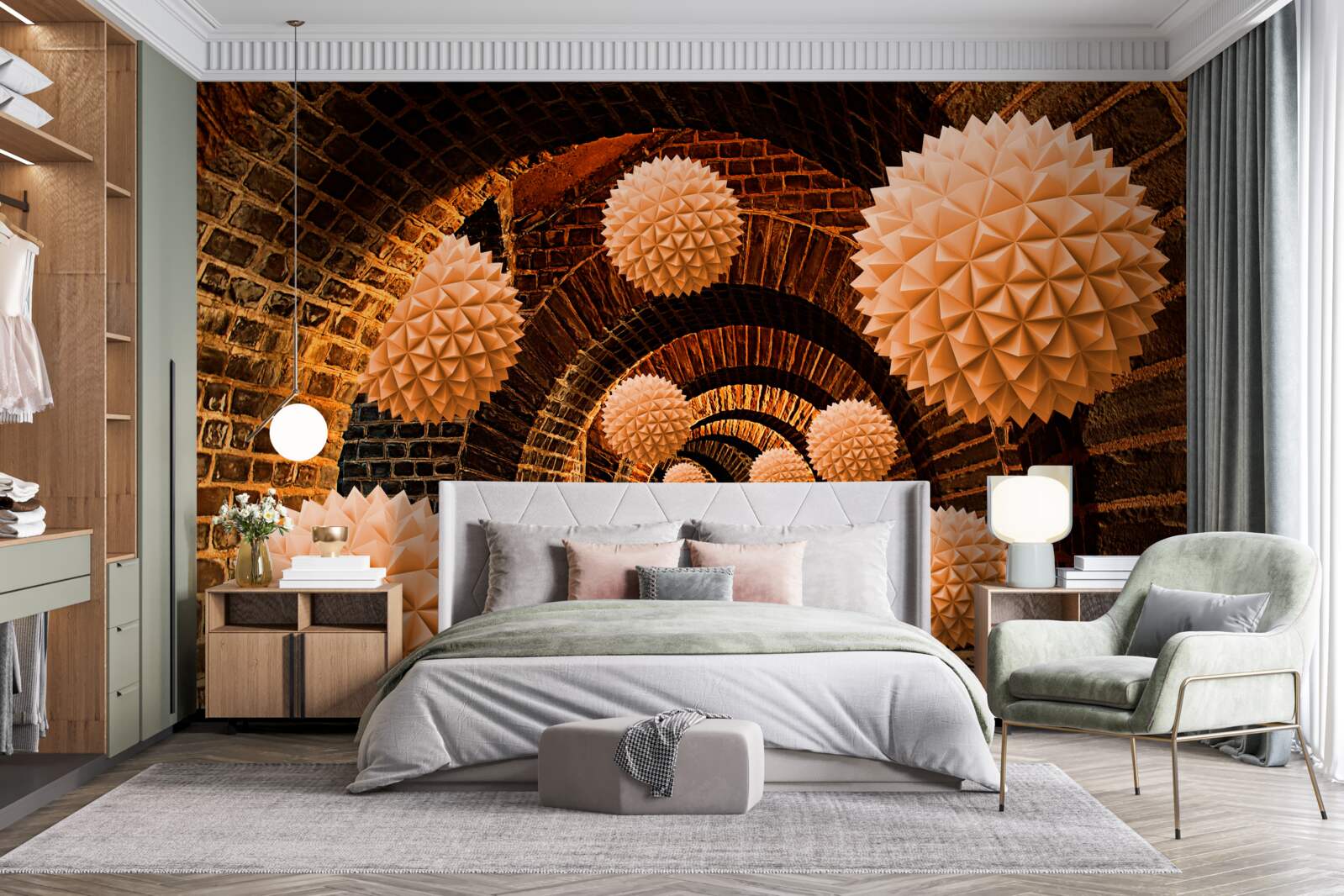 Fototapet bile de bronz ascuțite și arcuri de piatră