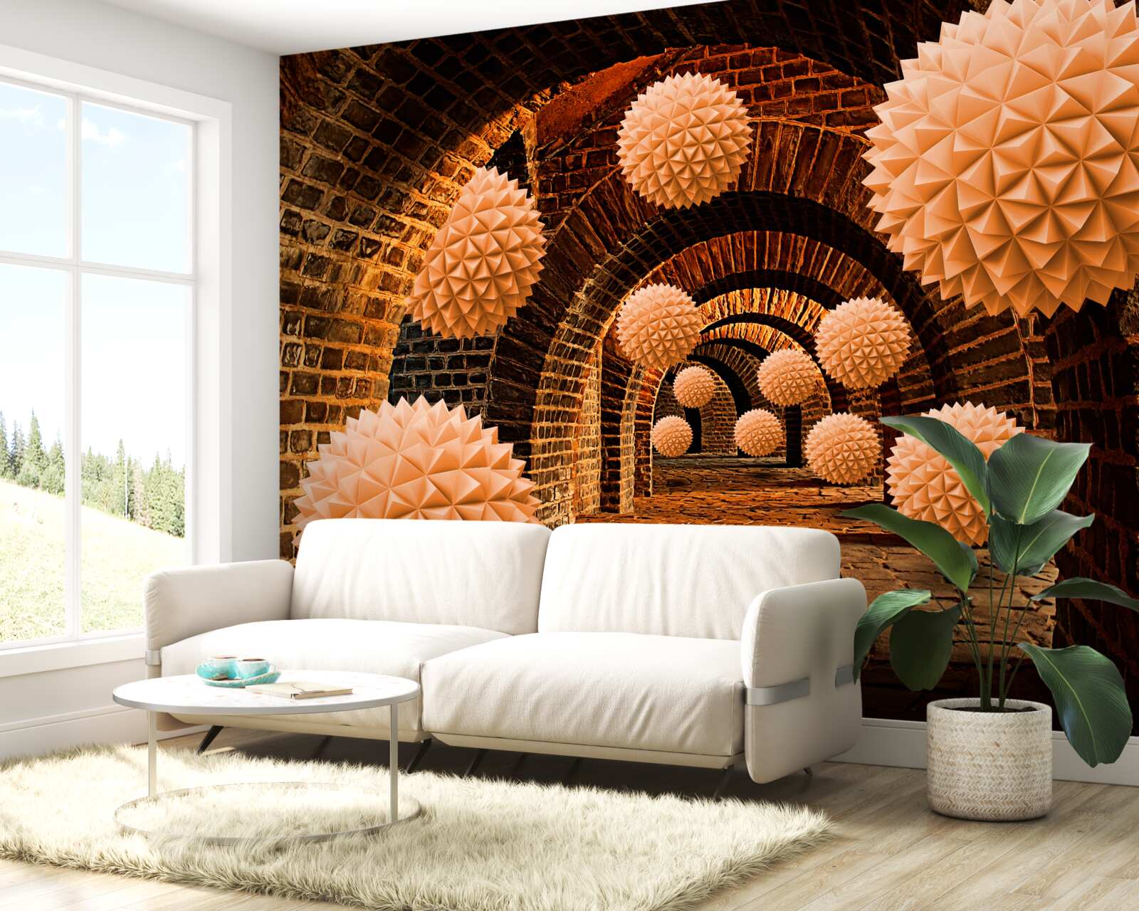 Fototapet bile de bronz ascuțite și arcuri de piatră