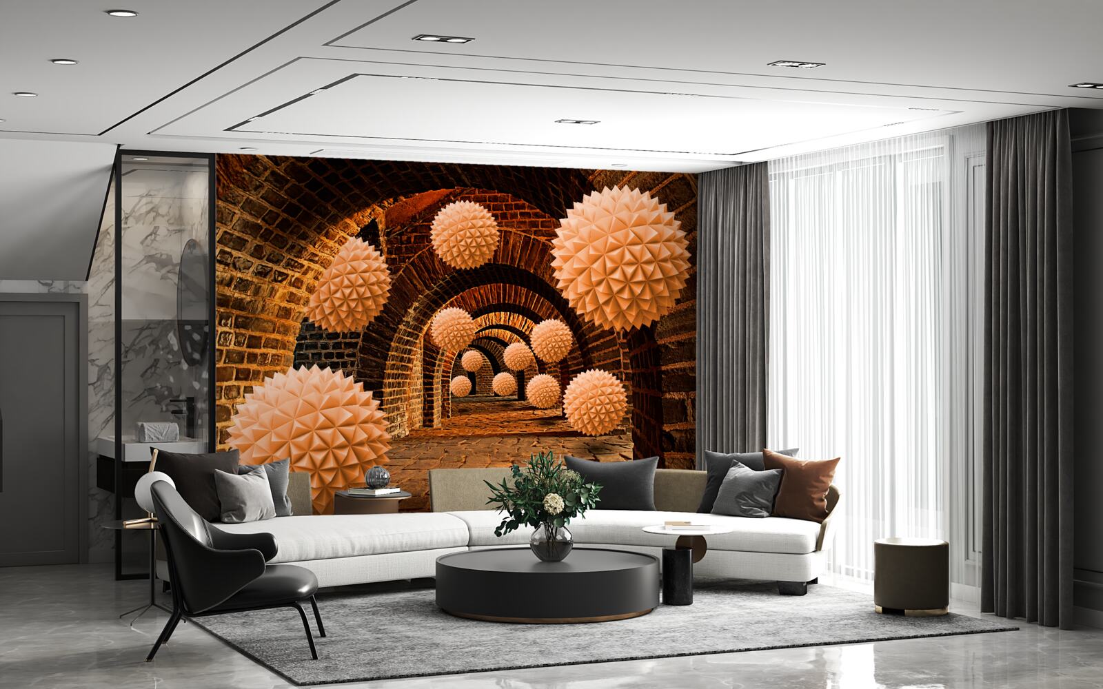 Fototapet bile de bronz ascuțite și arcuri de piatră