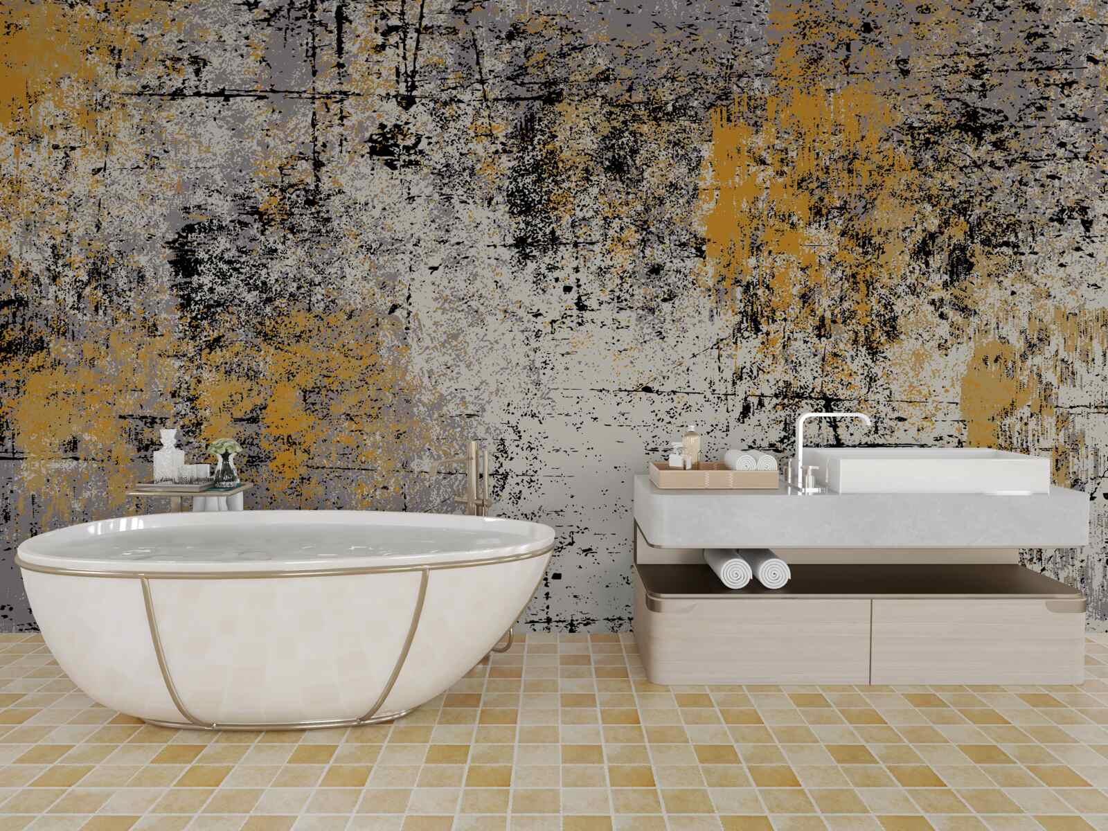 Fototapet abstracție pe un țărm calm de toamnă