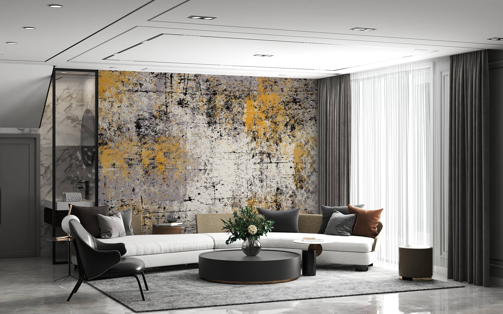 Fototapet abstracție pe un țărm calm de toamnă