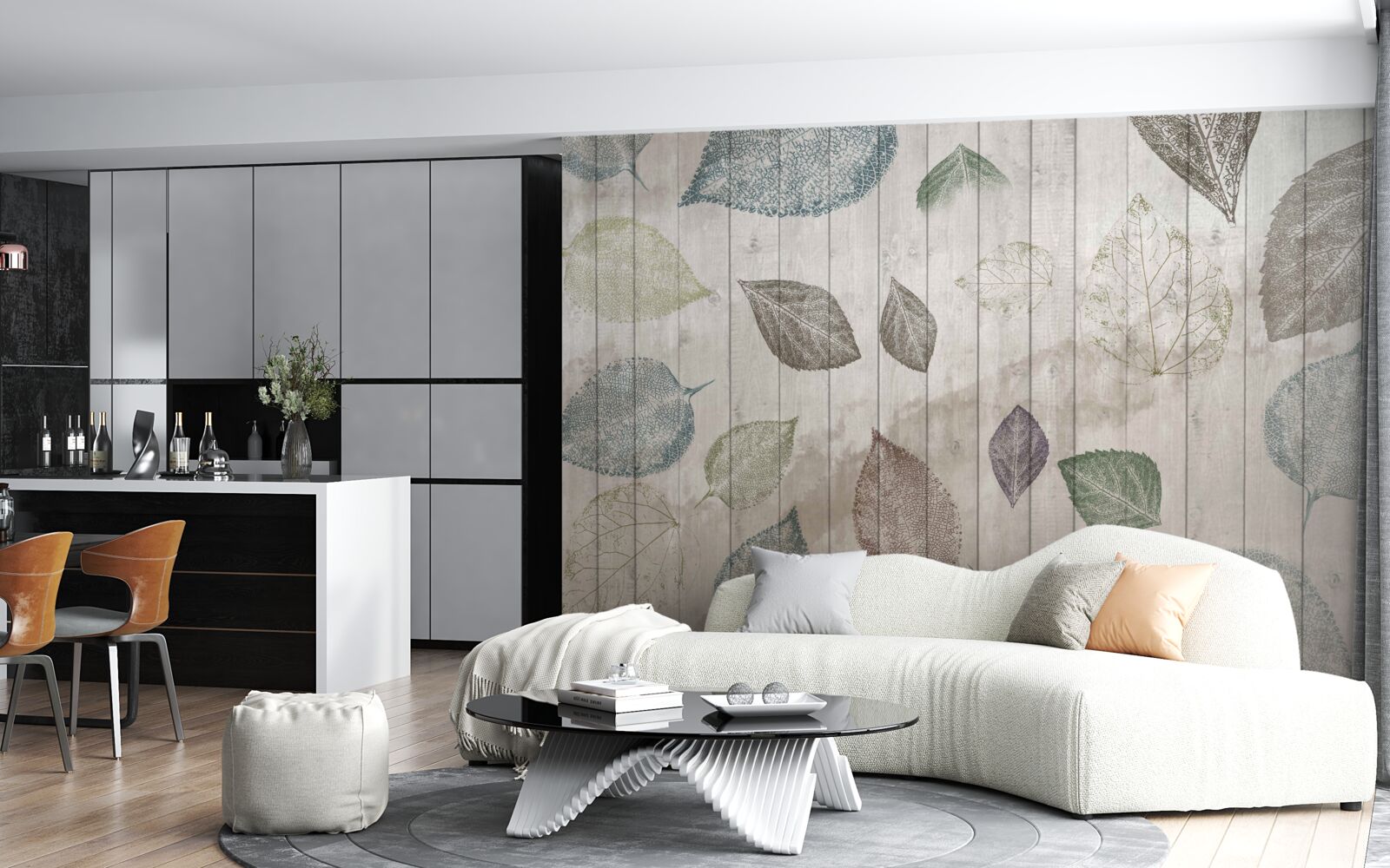 Fototapet urme de toamnă în acuarelă