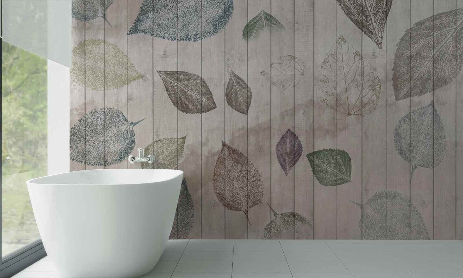 Fototapet urme de toamnă în acuarelă