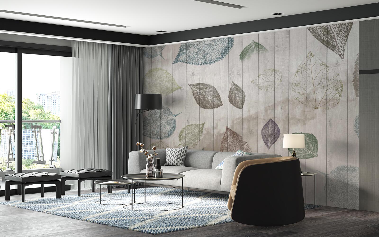 Fototapet urme de toamnă în acuarelă