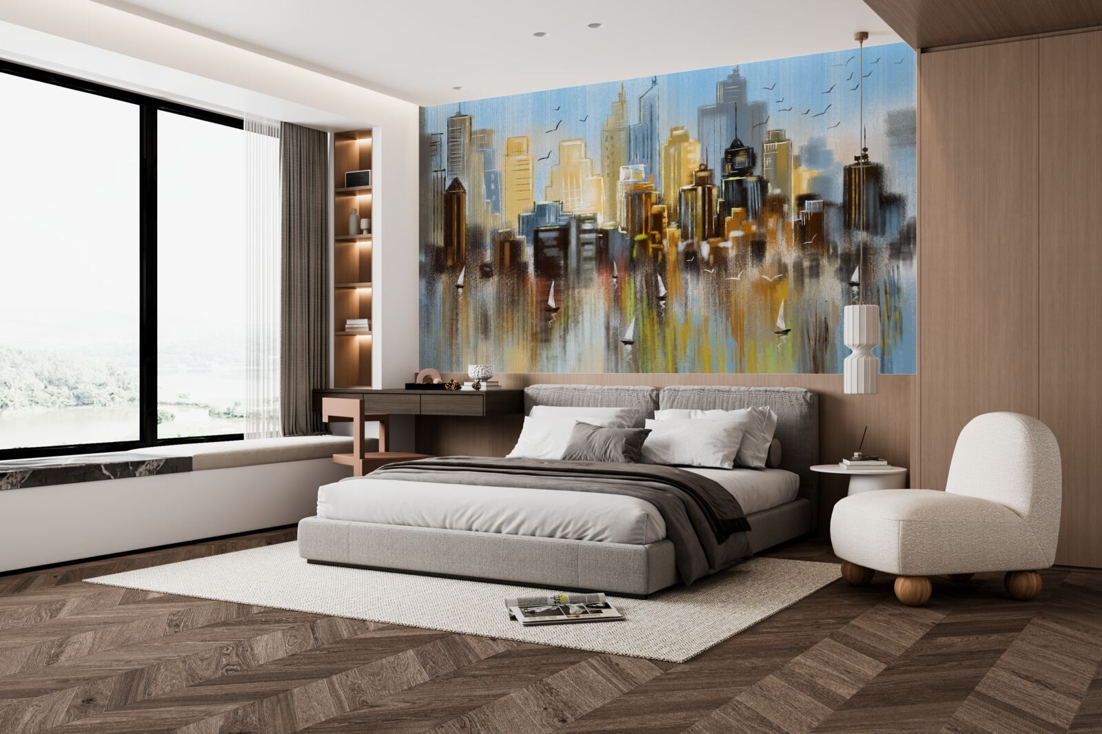 Fototapet orașul fuzzy descris