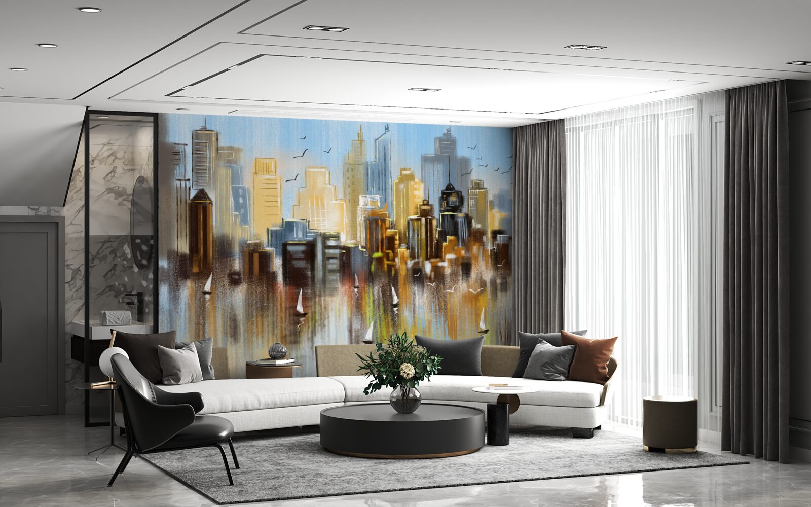 Fototapet orașul fuzzy descris