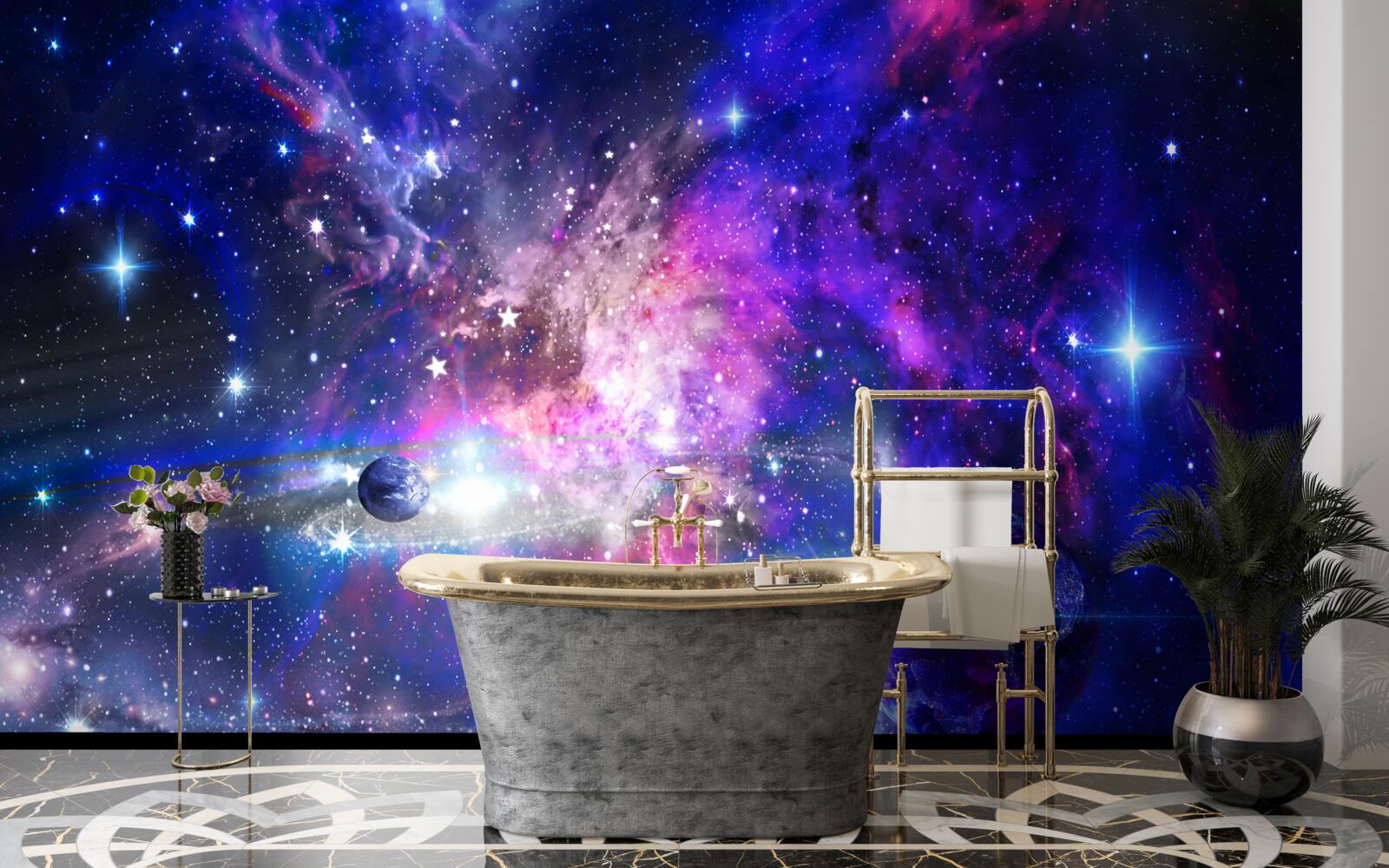 Fototapet planete și galaxii