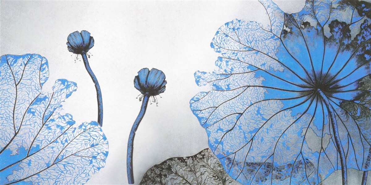 Fototapet maci cețoși cu muguri albaștri