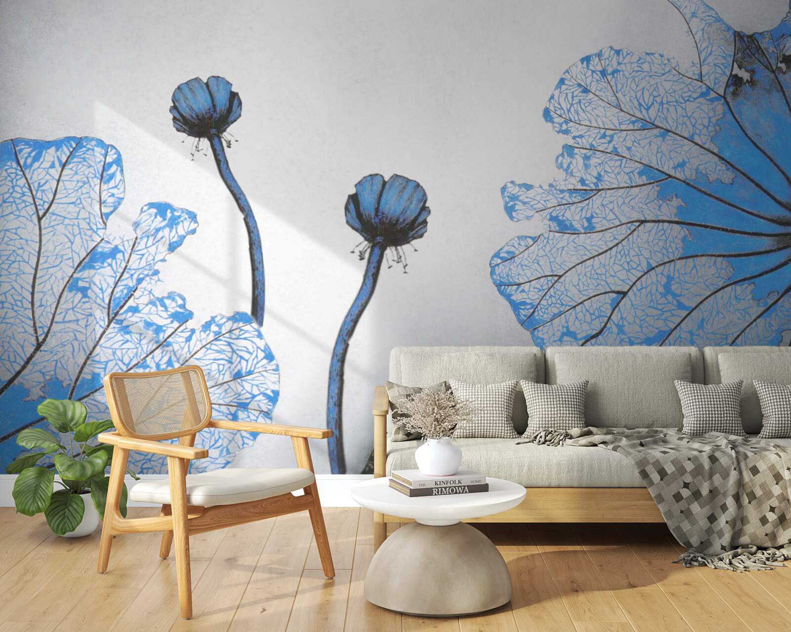 Fototapet maci cețoși cu muguri albaștri