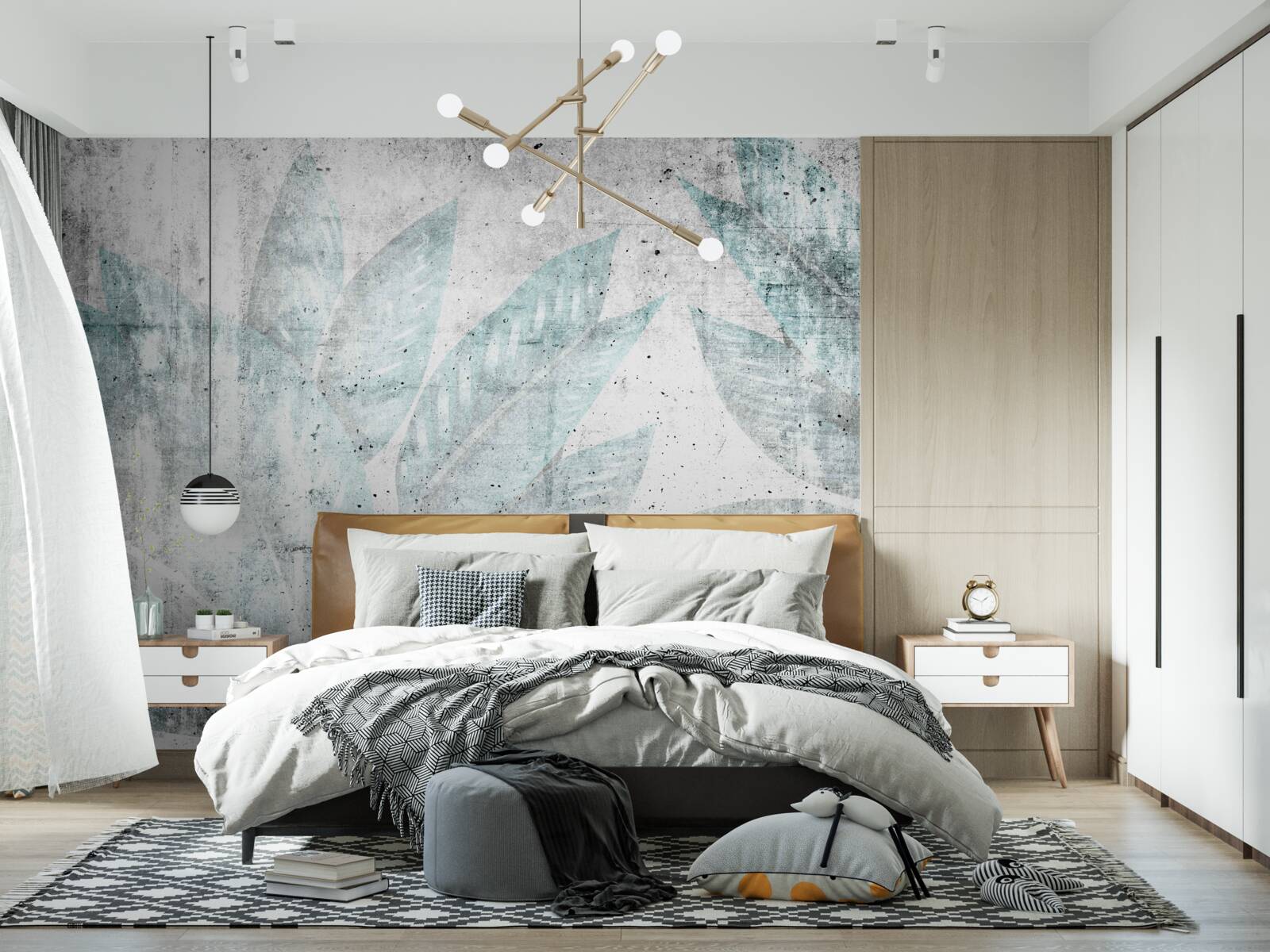 Fototapet printuri de frunze mari de toamnă