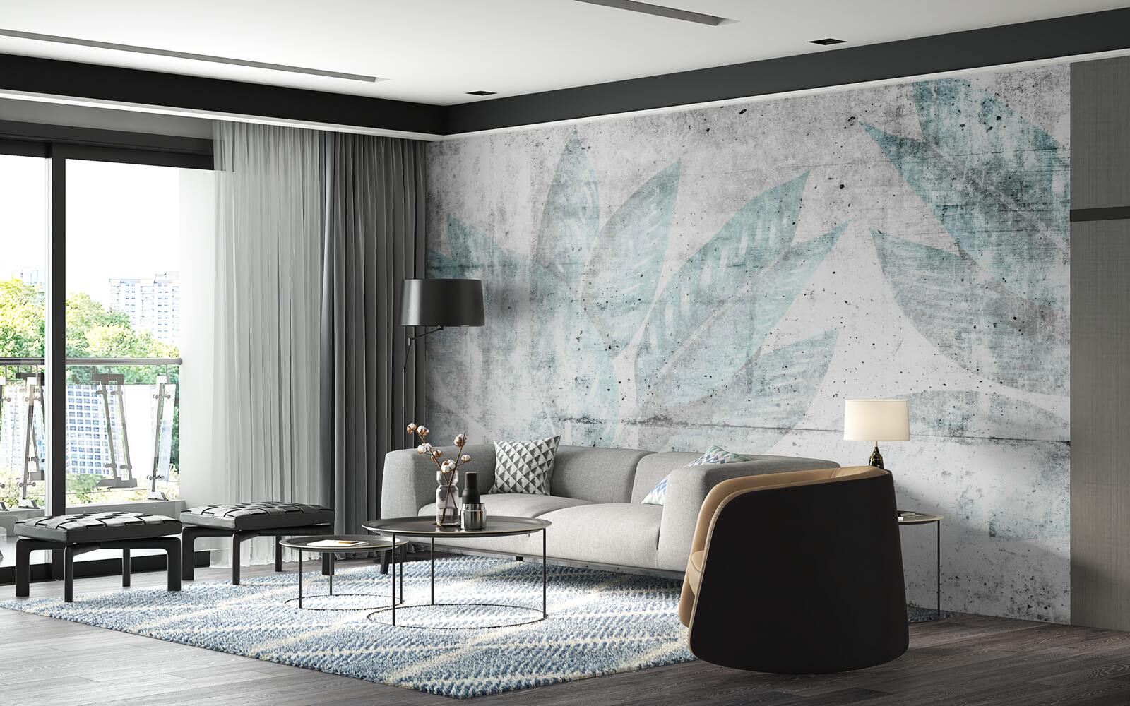 Fototapet printuri de frunze mari de toamnă