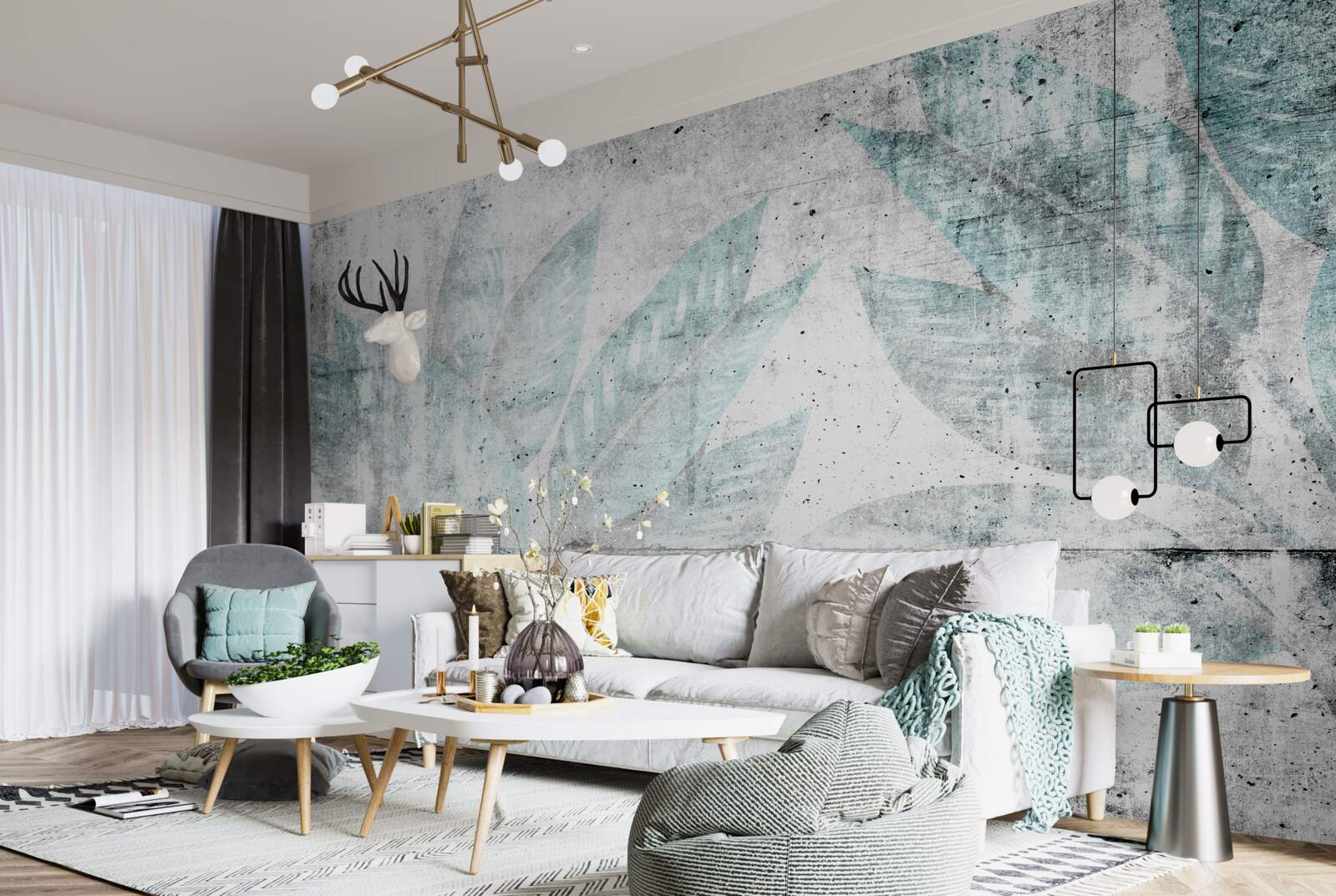 Fototapet printuri de frunze mari de toamnă