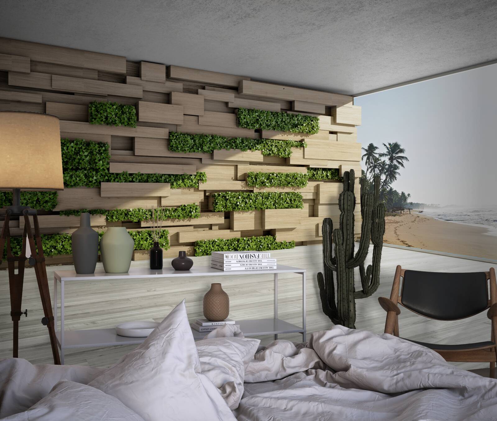 Fototapet cucerirea plajei, perete de piatră