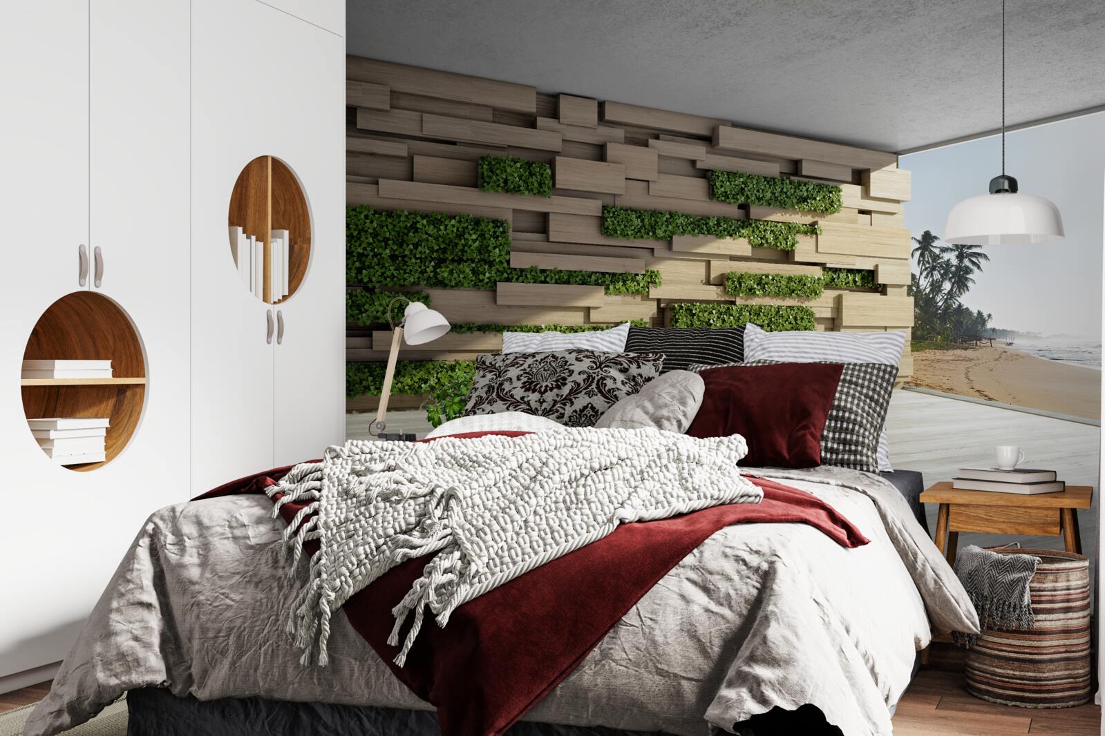 Fototapet cucerirea plajei, perete de piatră