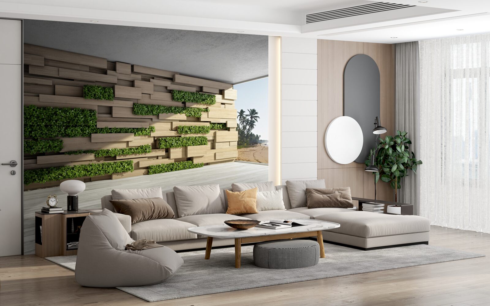 Fototapet cucerirea plajei, perete de piatră