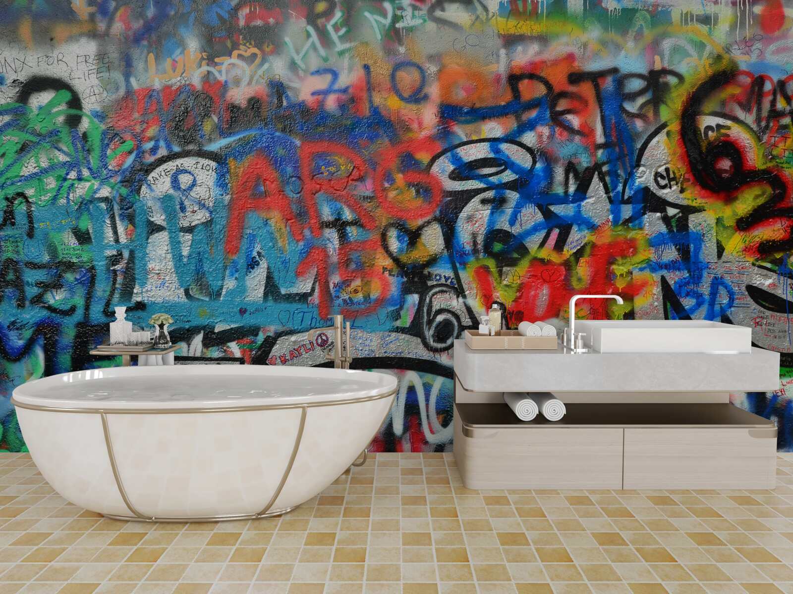 Fototapet Zid decorat cu graffiti