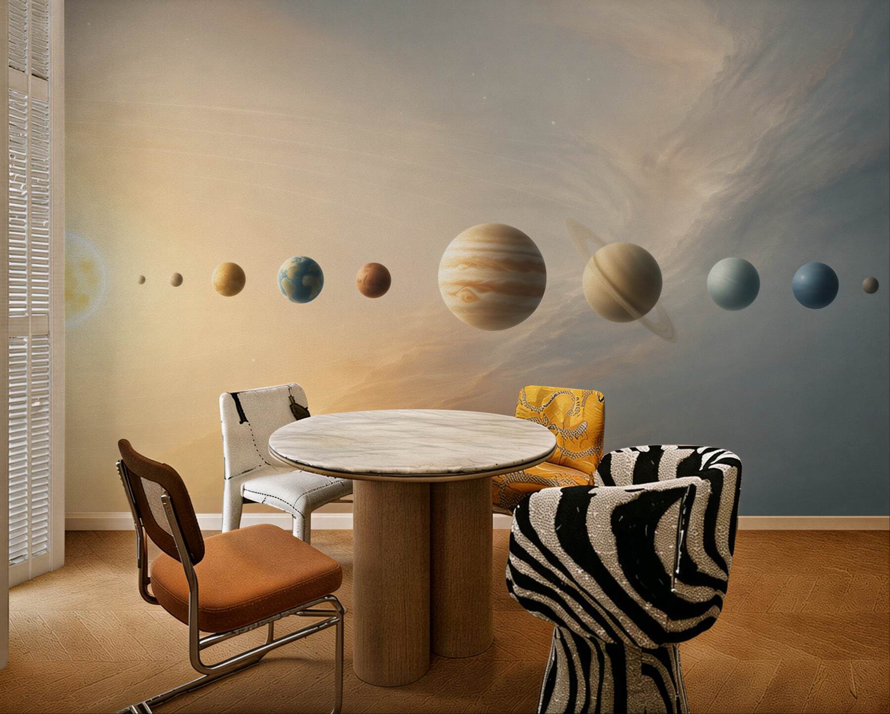 Fototapeta kolejność rotacji planet wokół naszej galaktyki