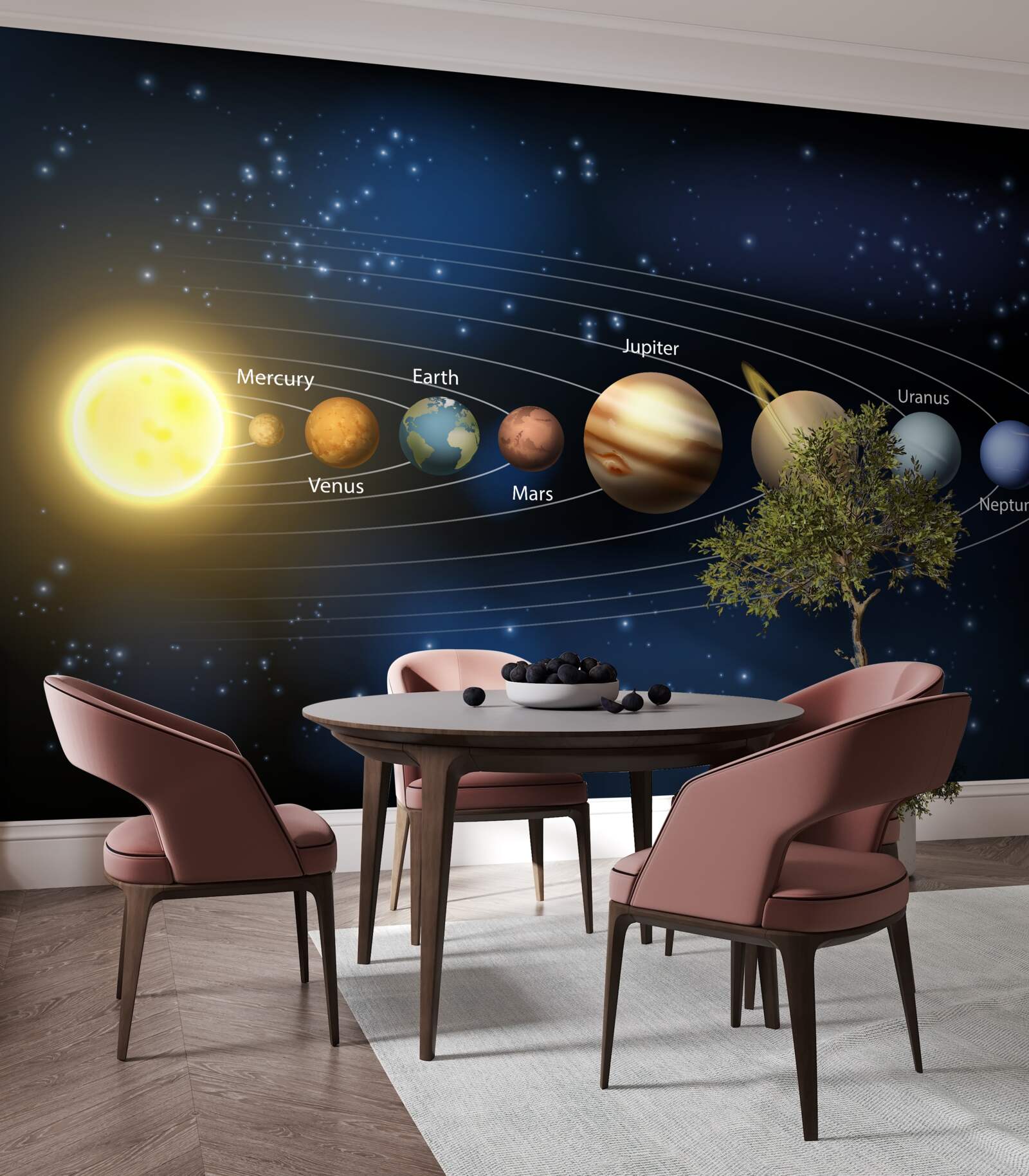 Fototapet ordinea de rotație a planetelor în jurul galaxiei noastre