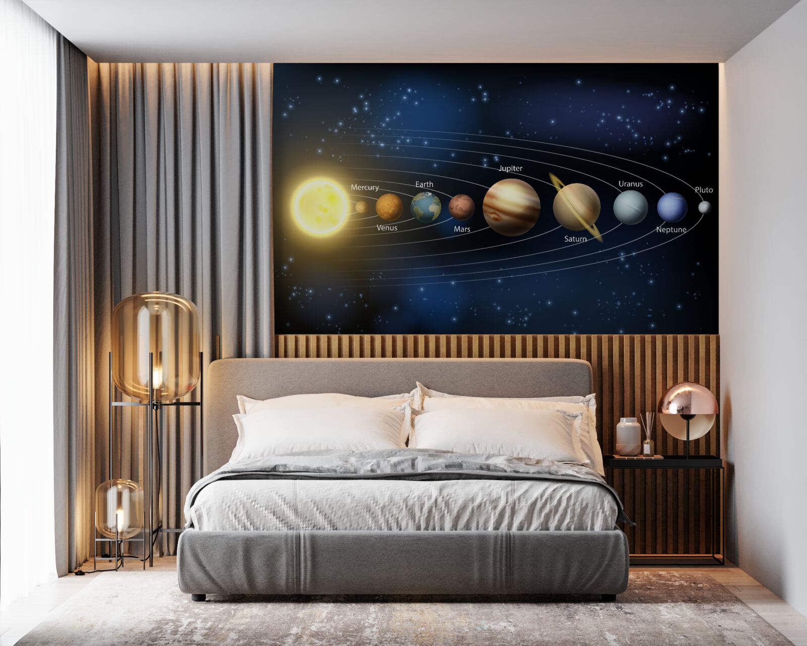 Fototapet ordinea de rotație a planetelor în jurul galaxiei noastre