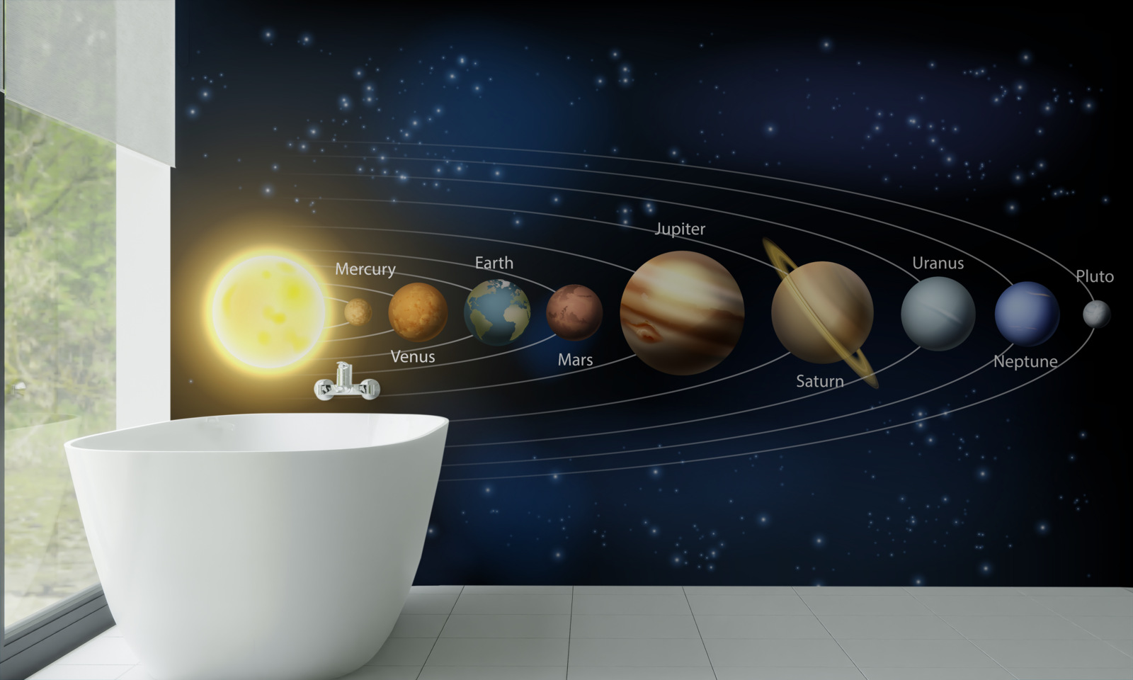 Fototapet ordinea de rotație a planetelor în jurul galaxiei noastre