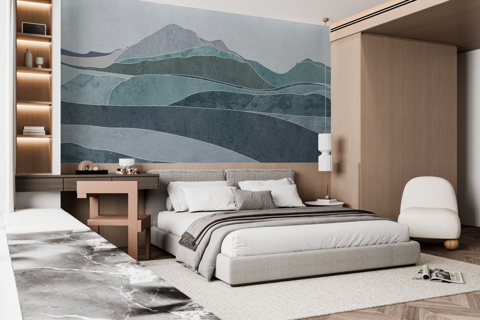 Fototapet râuri care curg din munți reci