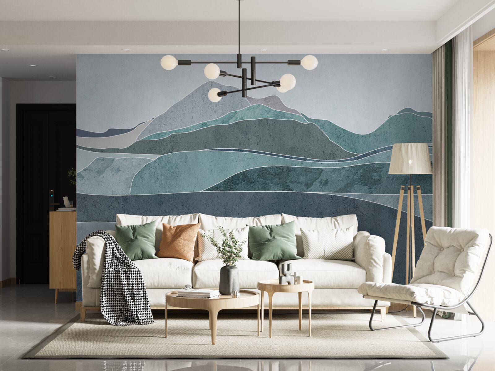 Fototapet râuri care curg din munți reci