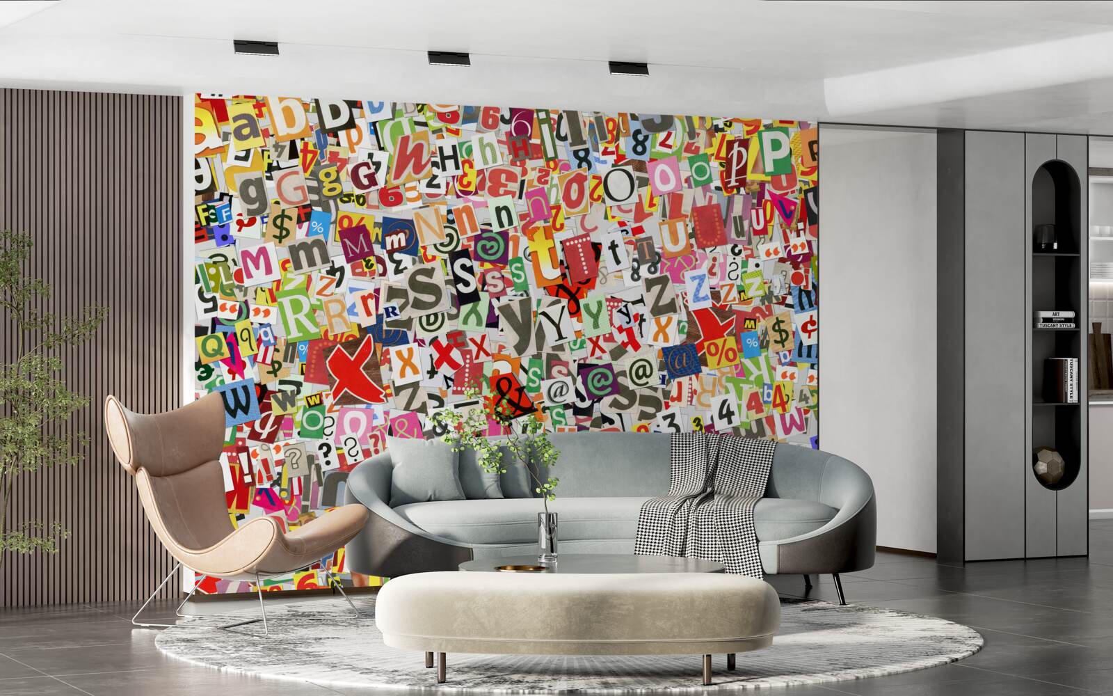 Fototapet graffiti-ul conține o mulțime de litere și numere