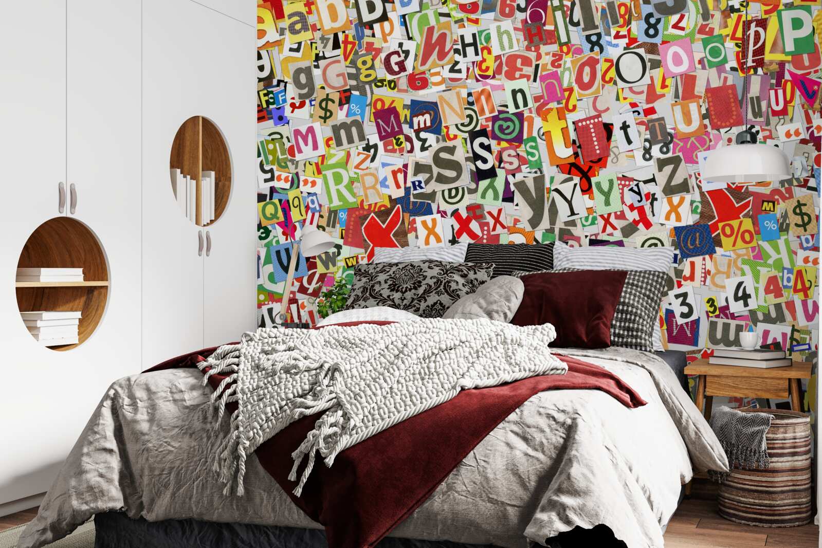 Fototapet graffiti-ul conține o mulțime de litere și numere