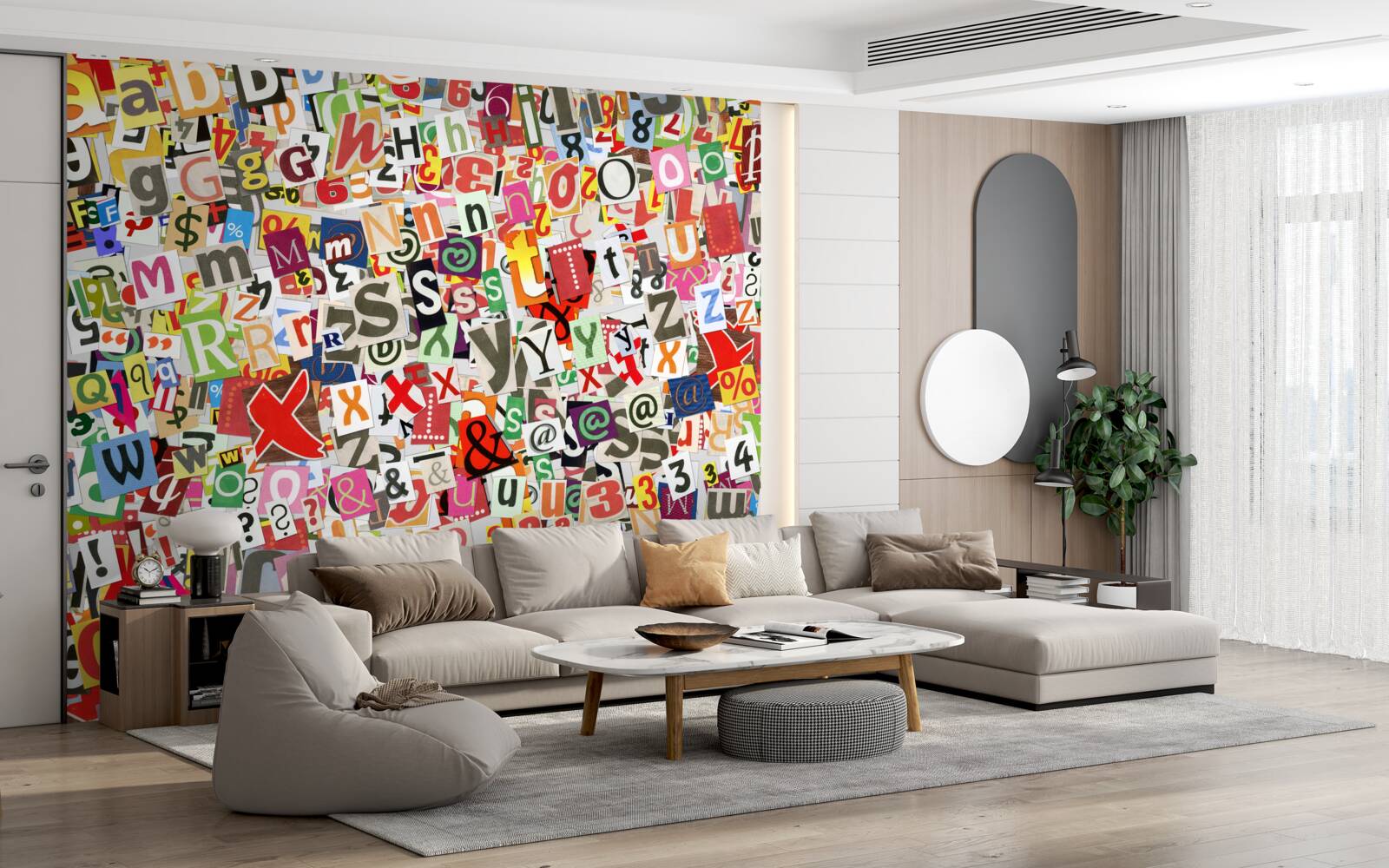 Fototapet graffiti-ul conține o mulțime de litere și numere