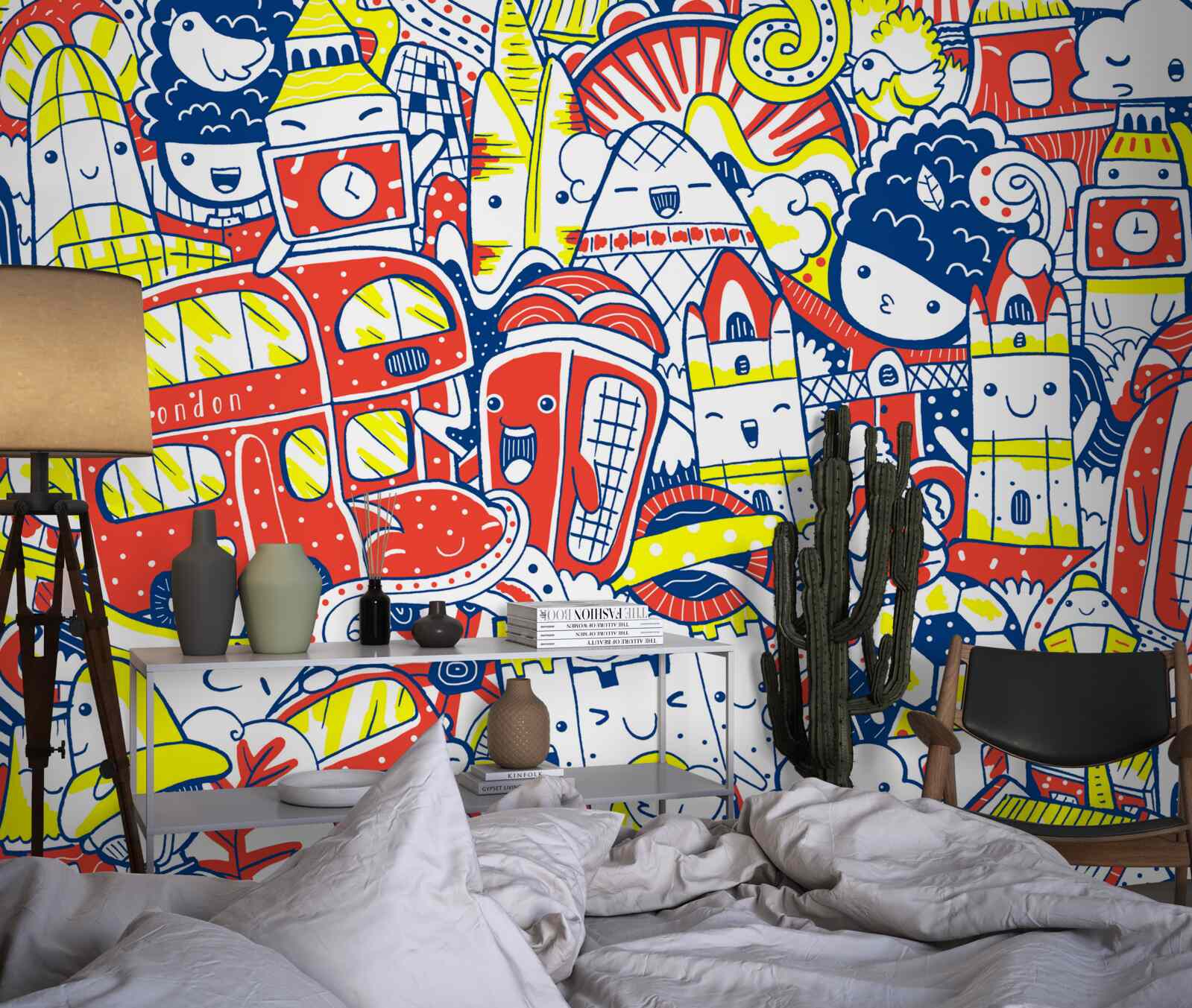 Fototapet graffiti luminos pe perete