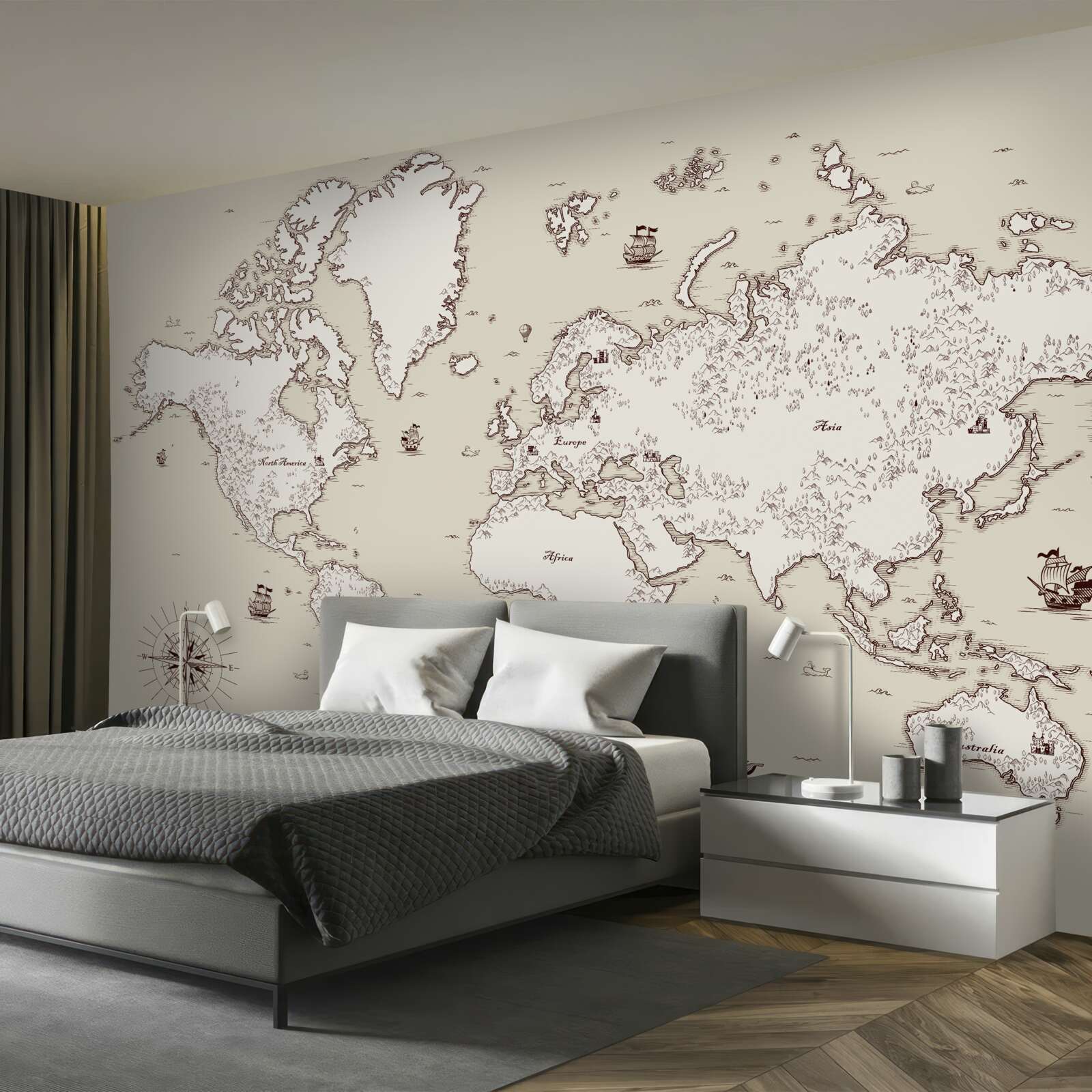 Fototapet harta lumii fără semne și simboluri