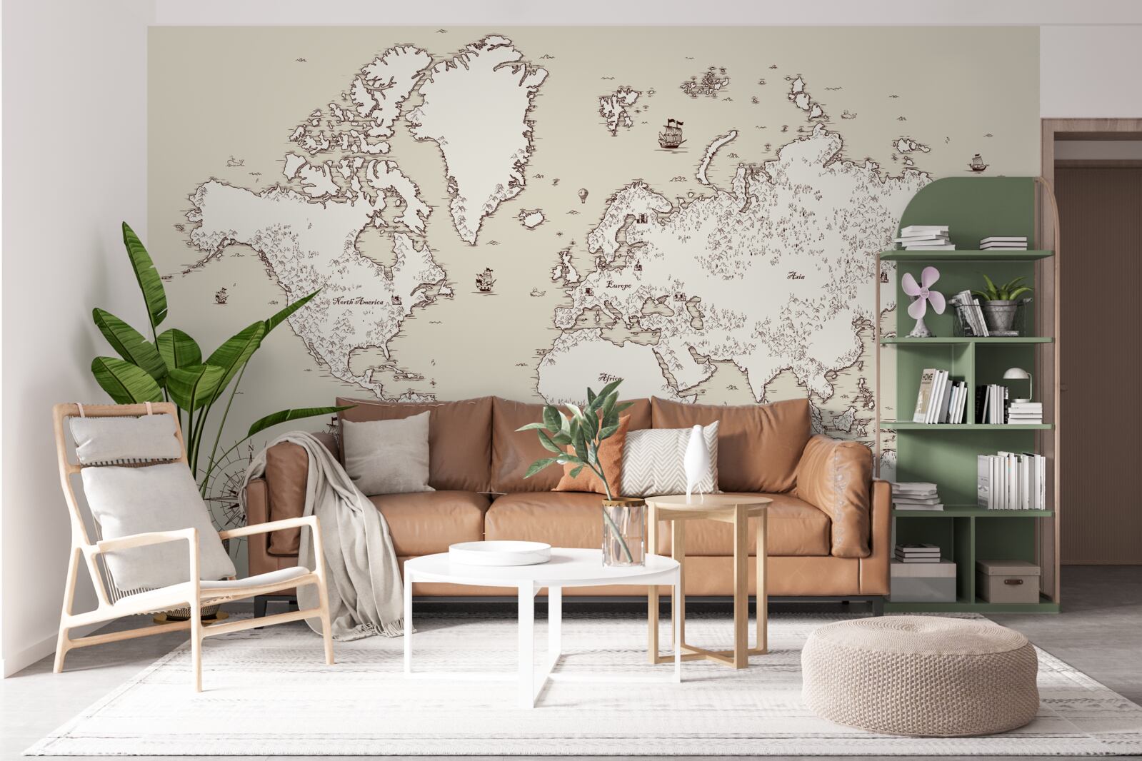 Fototapet harta lumii fără semne și simboluri