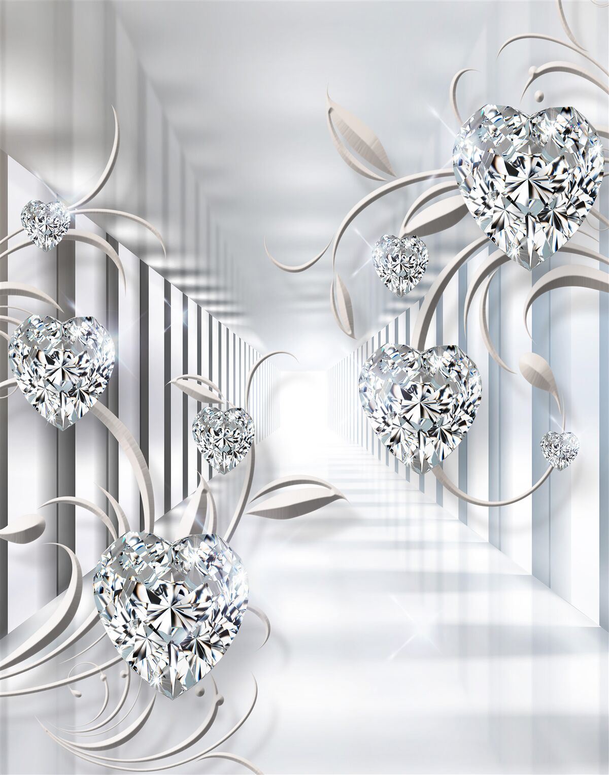 Fototapet coridor cu decor abstract