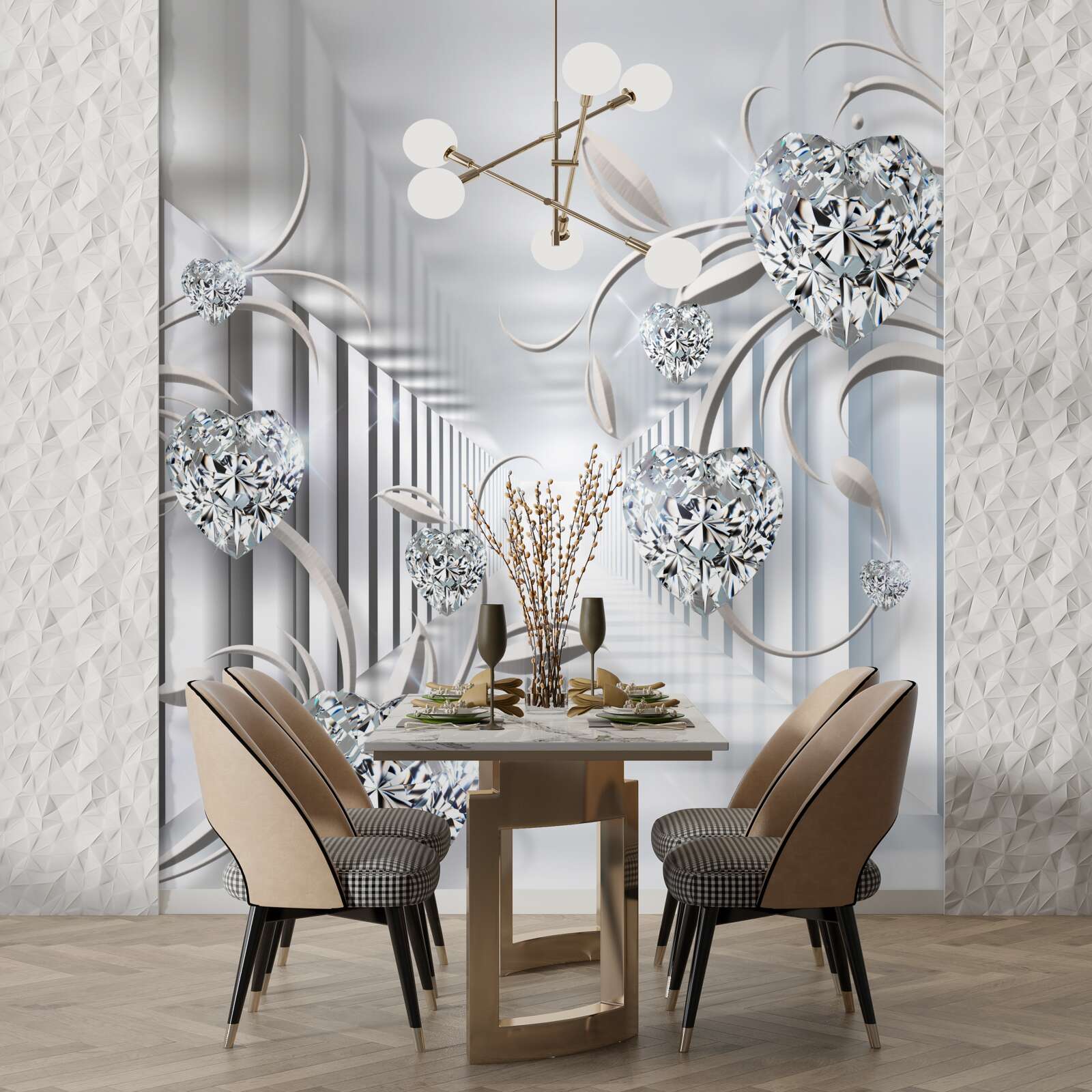 Fototapet coridor cu decor abstract