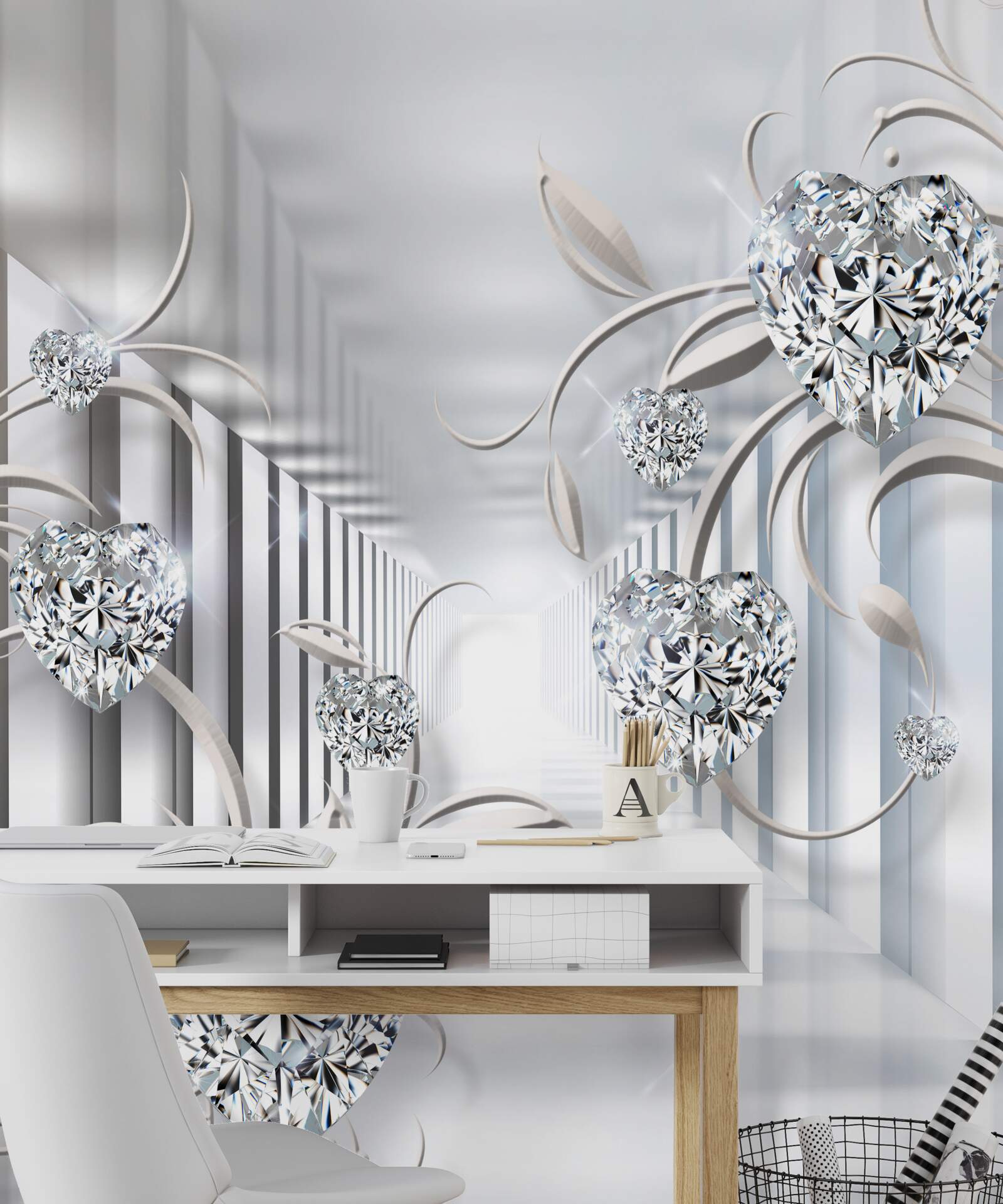 Fototapet coridor cu decor abstract