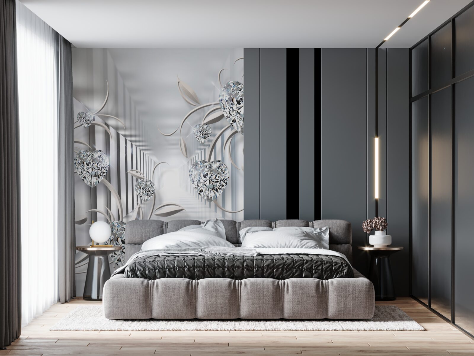 Fototapet coridor cu decor abstract