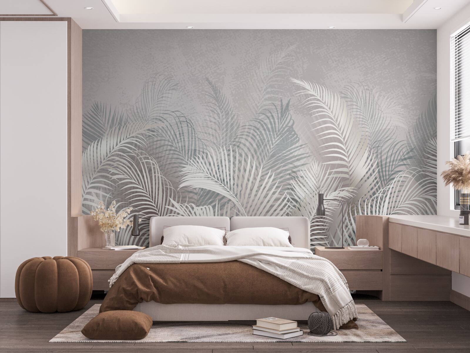 Fototapet frunze de palmier în ceață