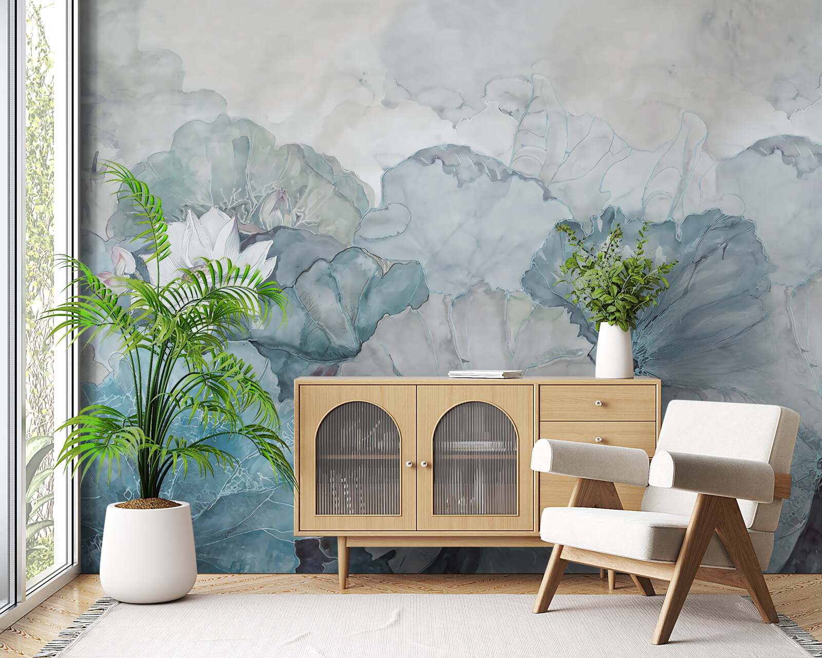 Fototapet ceața învăluie vegetația tropicală