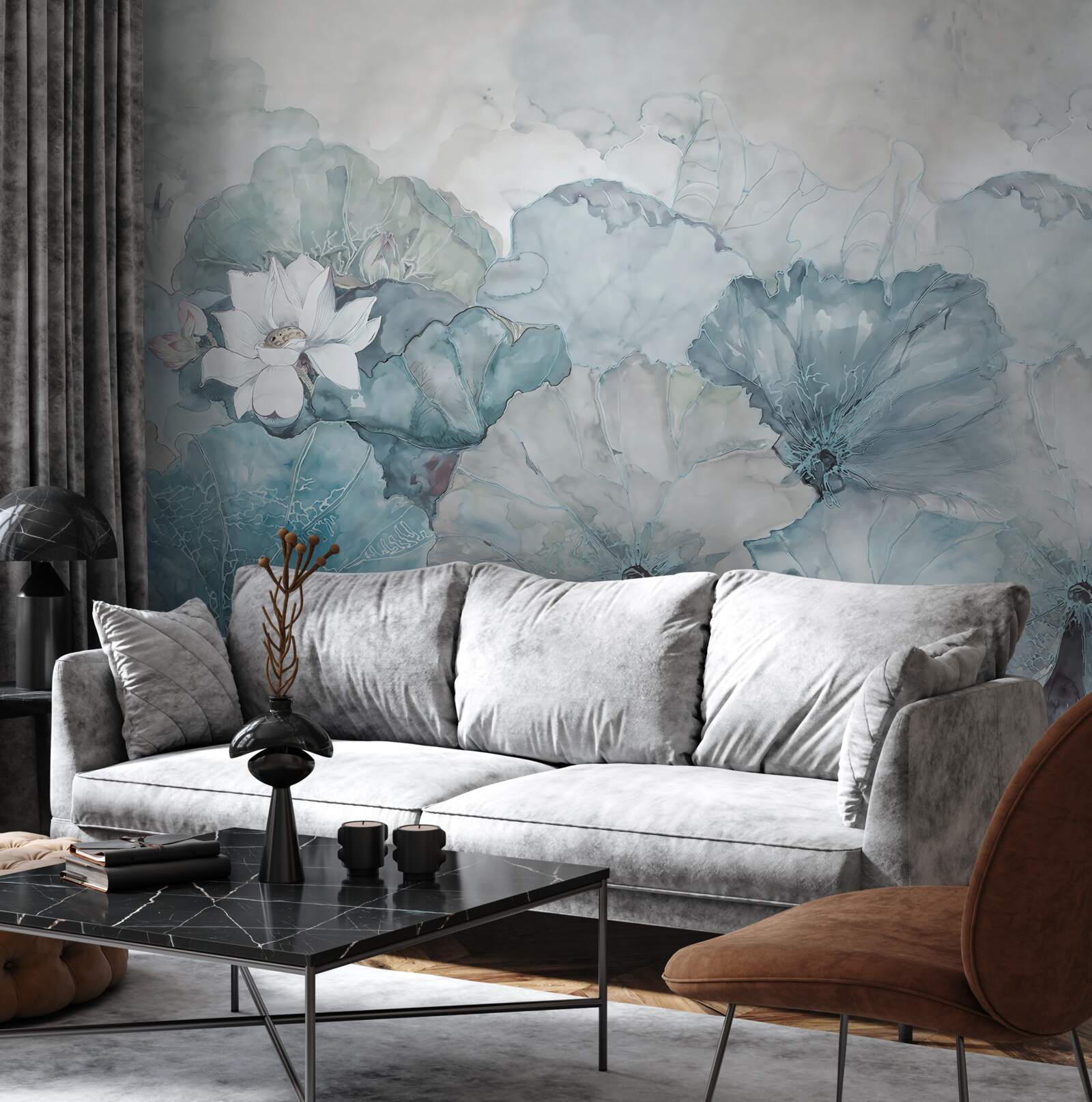 Fototapet ceața învăluie vegetația tropicală