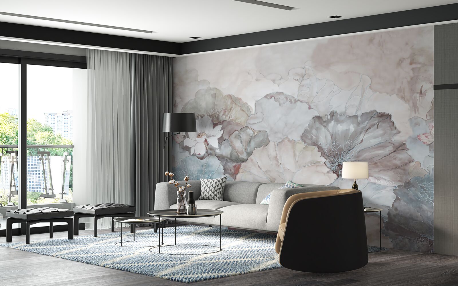 Fototapet frunze la tropice în ploaie