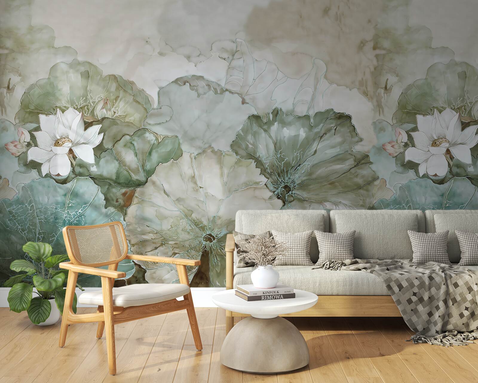 Fototapet muguri și frunze albe de la tropice