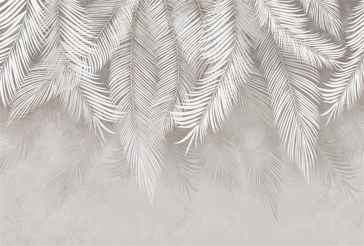 Fototapet frunze gri deschis cad