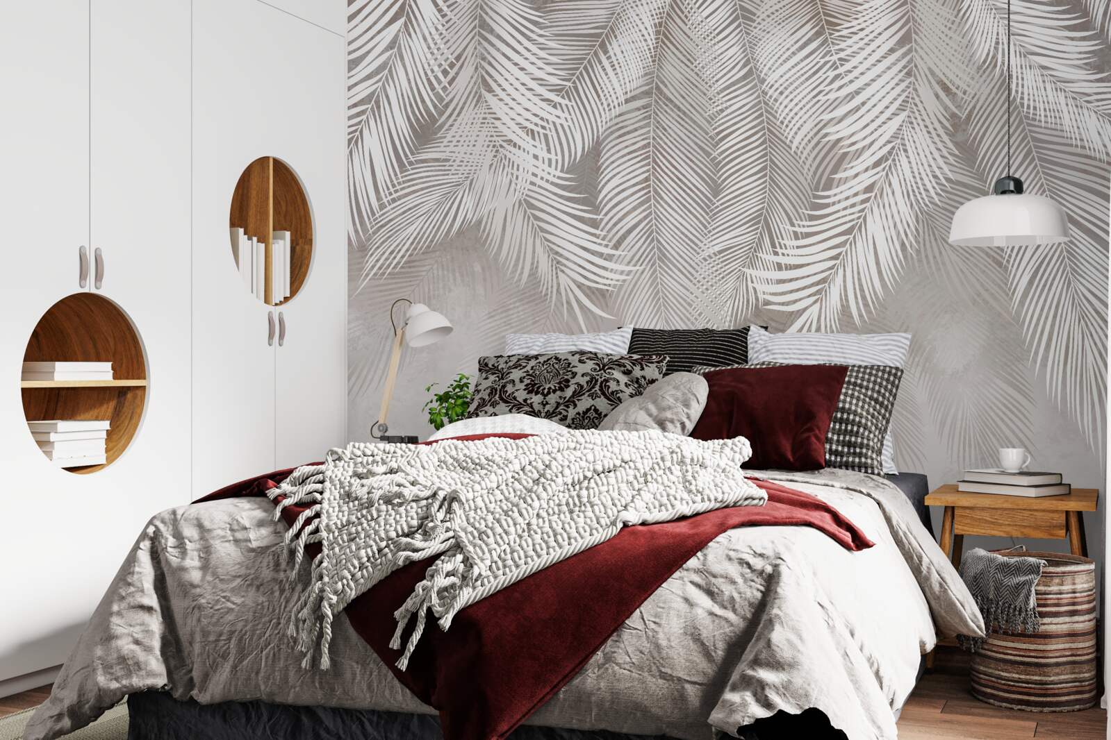 Fototapet frunze gri deschis cad