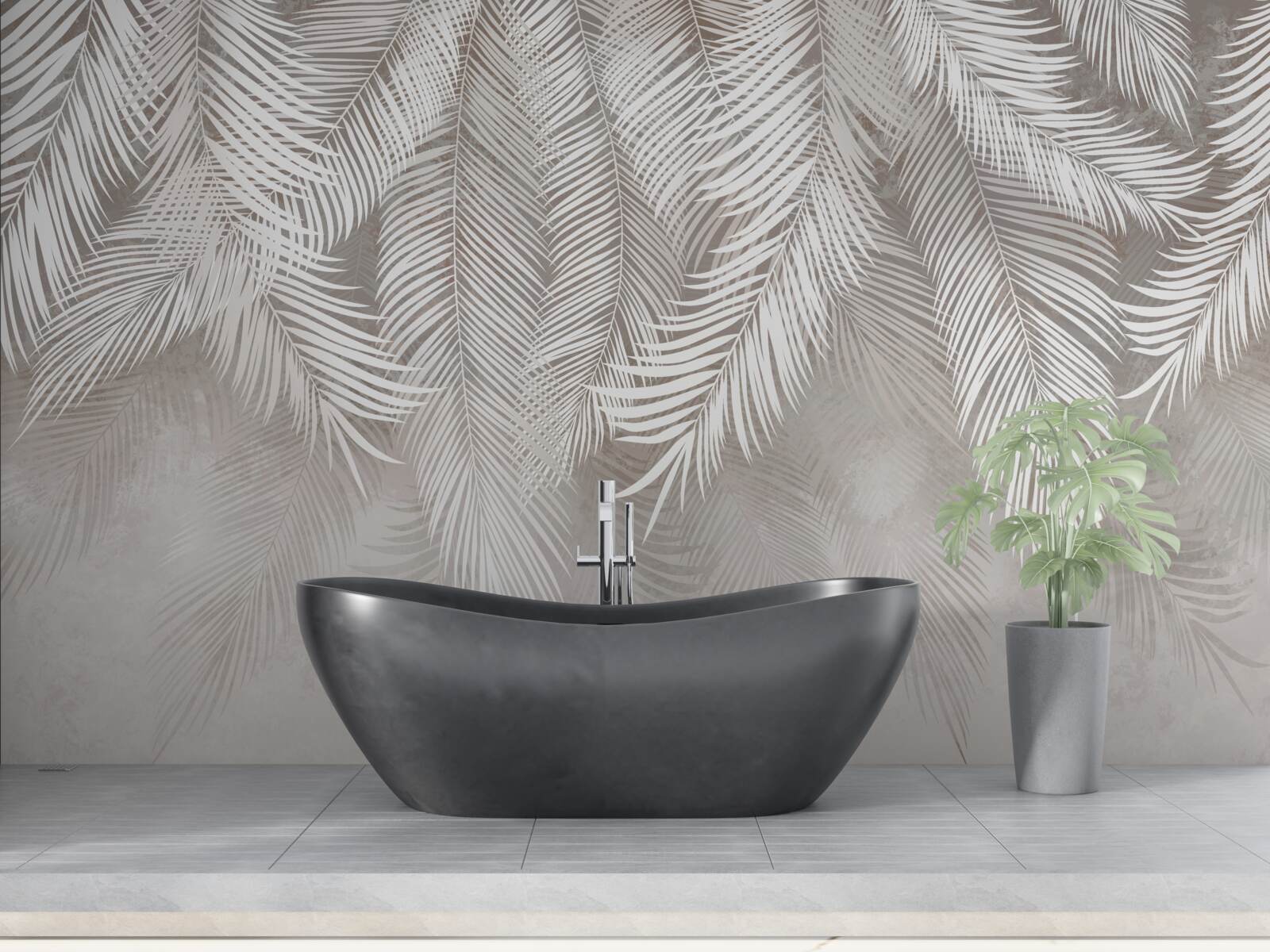 Fototapet frunze gri deschis cad