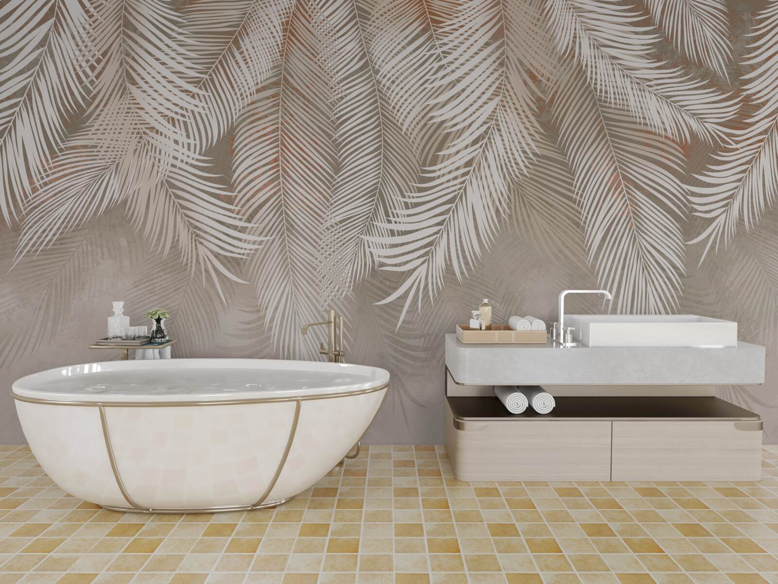 Fototapet frunze de palmier de la tropice