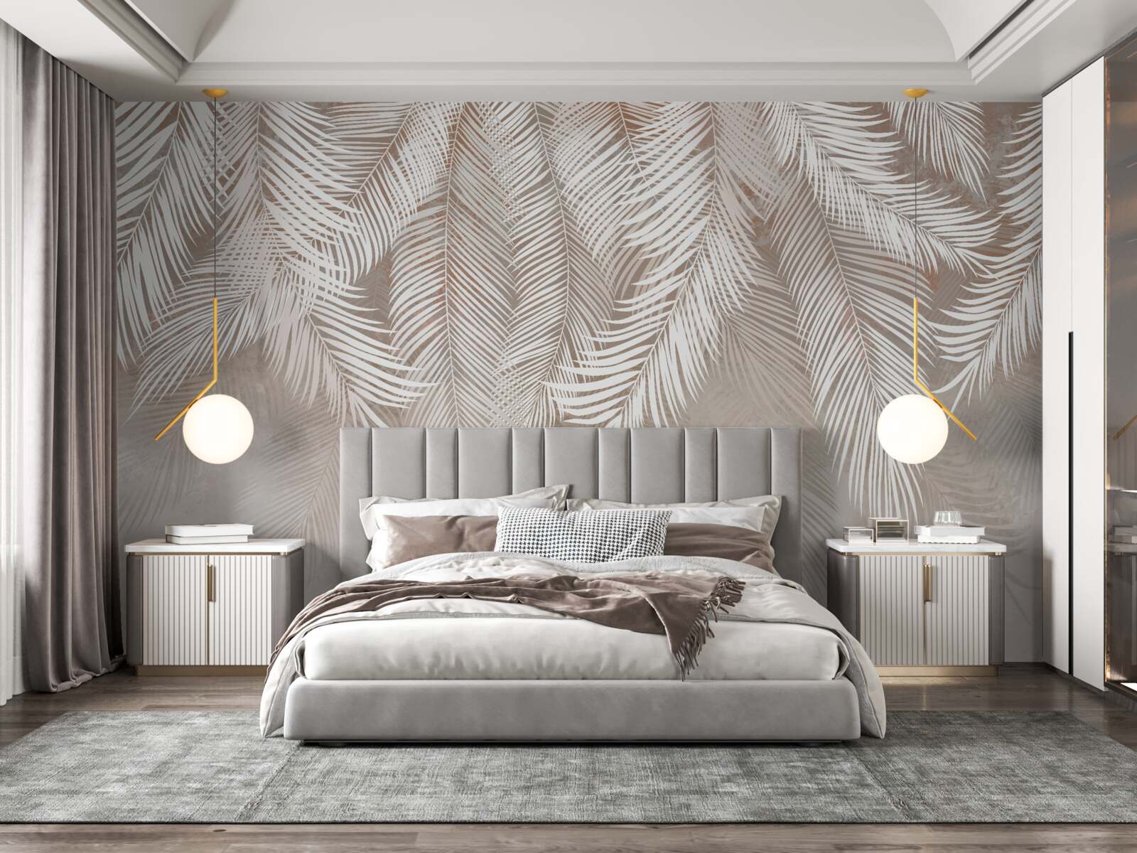 Fototapet frunzele sunt albicioase, ca penele