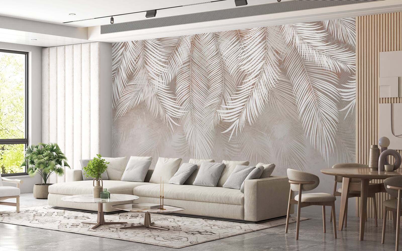 Fototapet frunzele sunt albicioase, ca penele