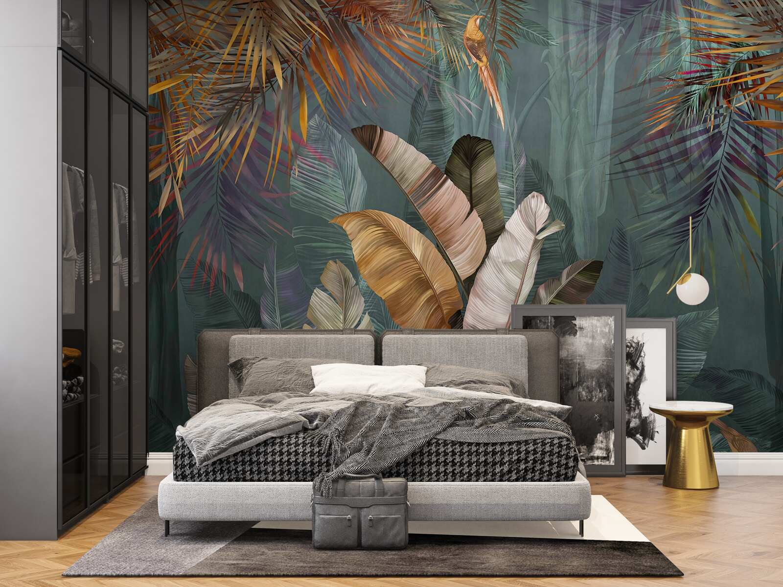 Fototapet la tropice, frunzele cântăresc la fel de mult ca penele fine